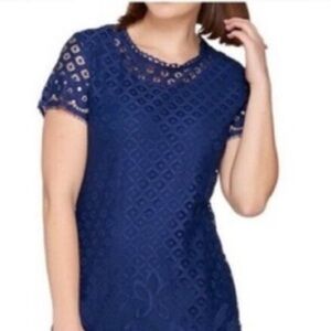 Isaac Mizrahi Blue Sheath Midi Dress